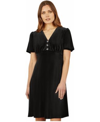 macy's black velvet dress Women's A Line Dresses Plush and soft with back-in-stock Best Style Dresses to Color:Black Floral