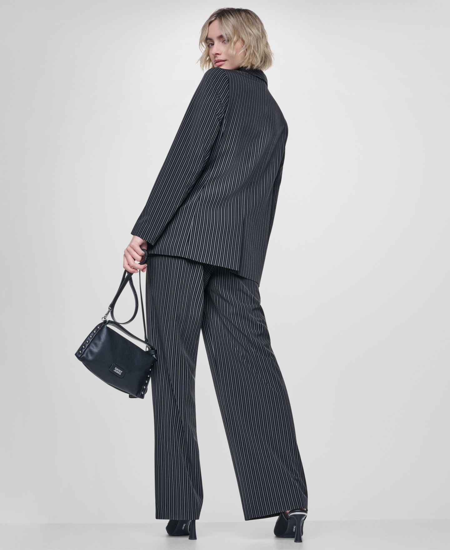 Женский пиджак DKNY Long-Sleeve Everyday Stretch Blazer, цвет: Чёрный — фото 8