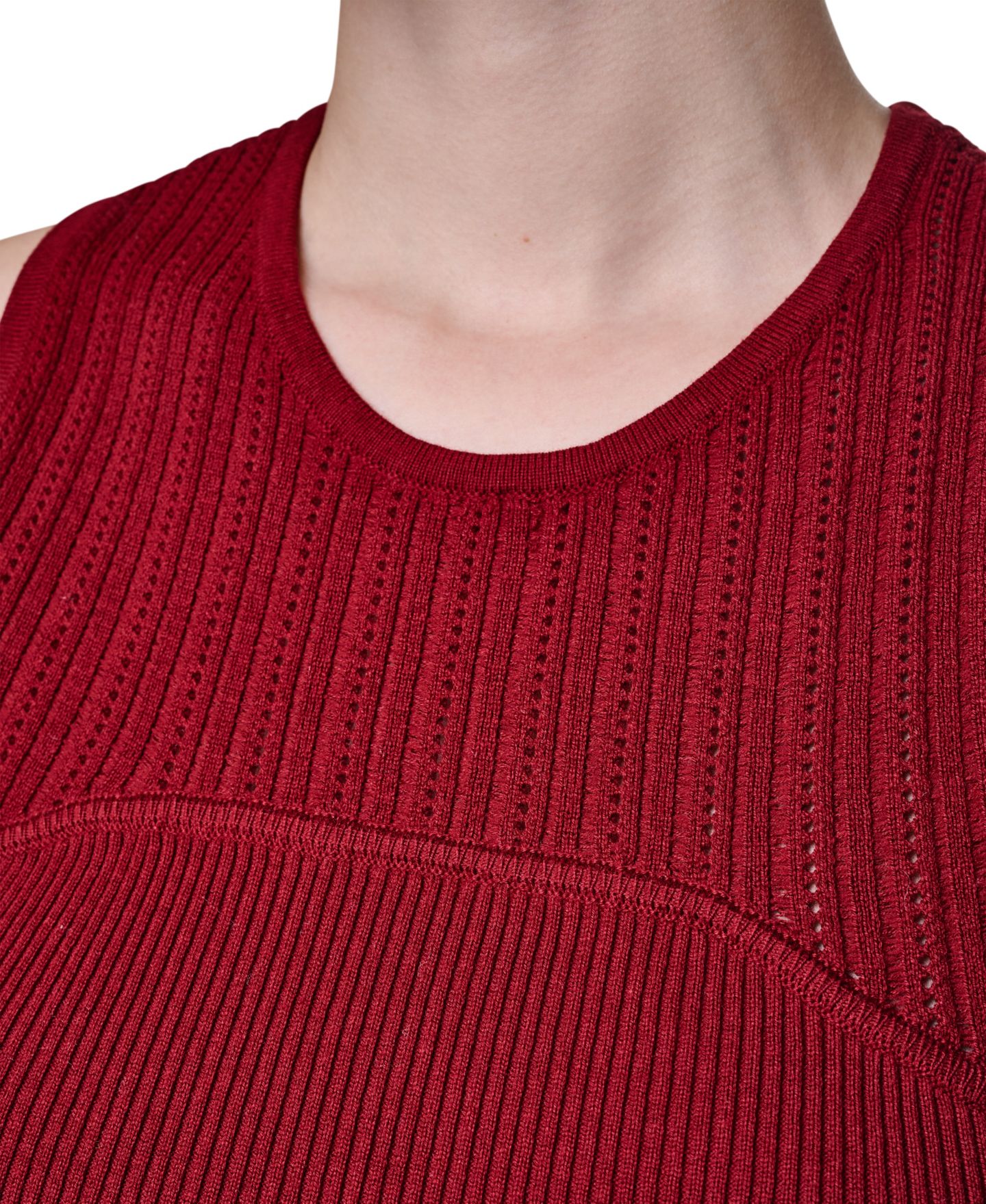Женский свитер DKNY Yoke Detail Sleeveless Sweater, цвет: Красный — фото 4
