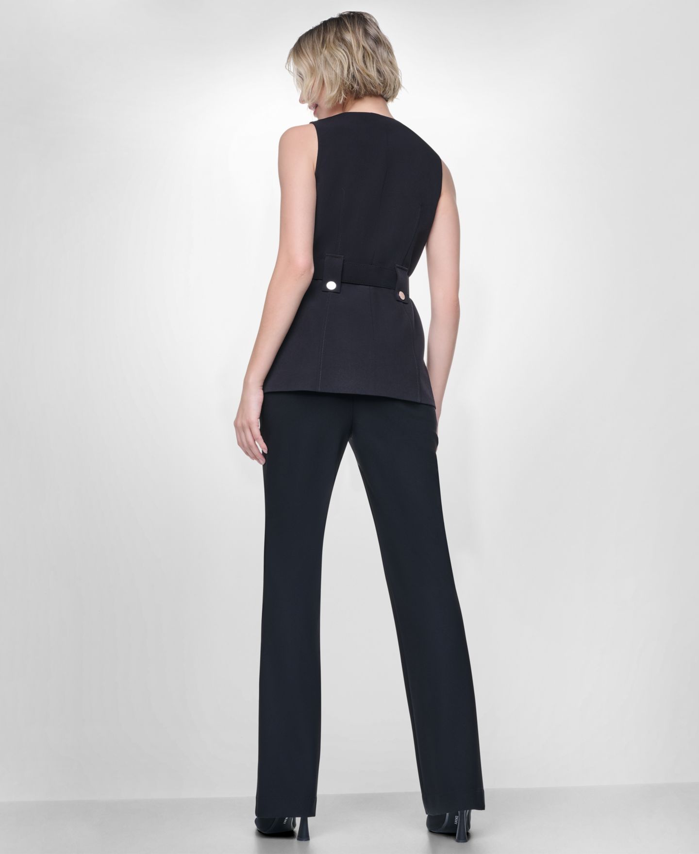 Женский жилет DKNY Belted Sleeveless Vest, цвет: Чёрный — фото 10