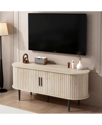 Modern TV Stand with Storage and Sliding Door