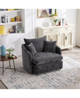 Swivel Sofa Armchair with 3 Pillows