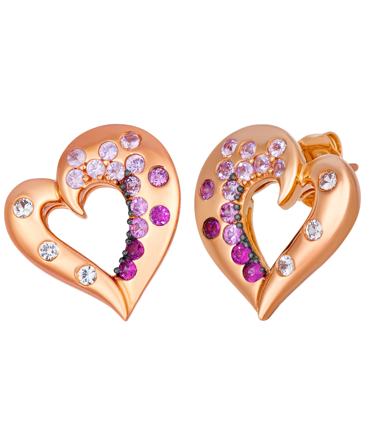 Le Vian Pink Sapphire & White Sapphire (5/8 ct. t.w.) Earrings in 14k Strawberry Gold