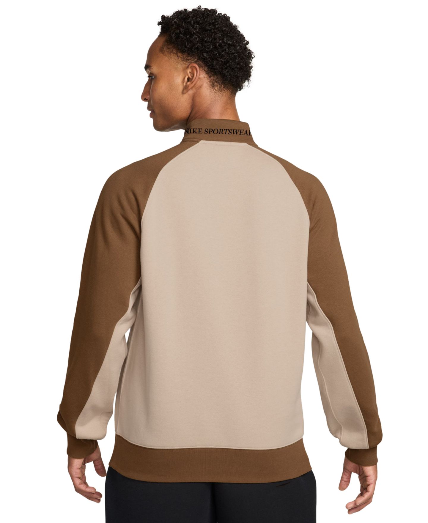 Мужской топ Nike Sportswear Club Half-Zip Fleece Top, цвет: Коричневый — фото 3