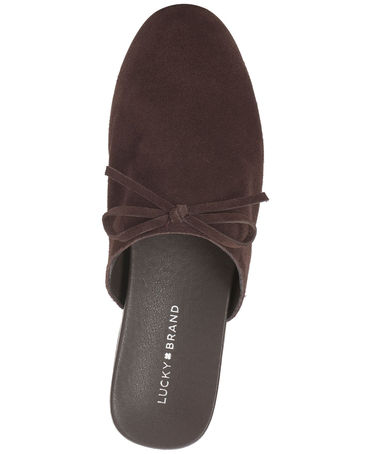 Женские сабо Lucky Brand Dafina Bow Mule, цвет: Шоколадный замшевый — фото 4