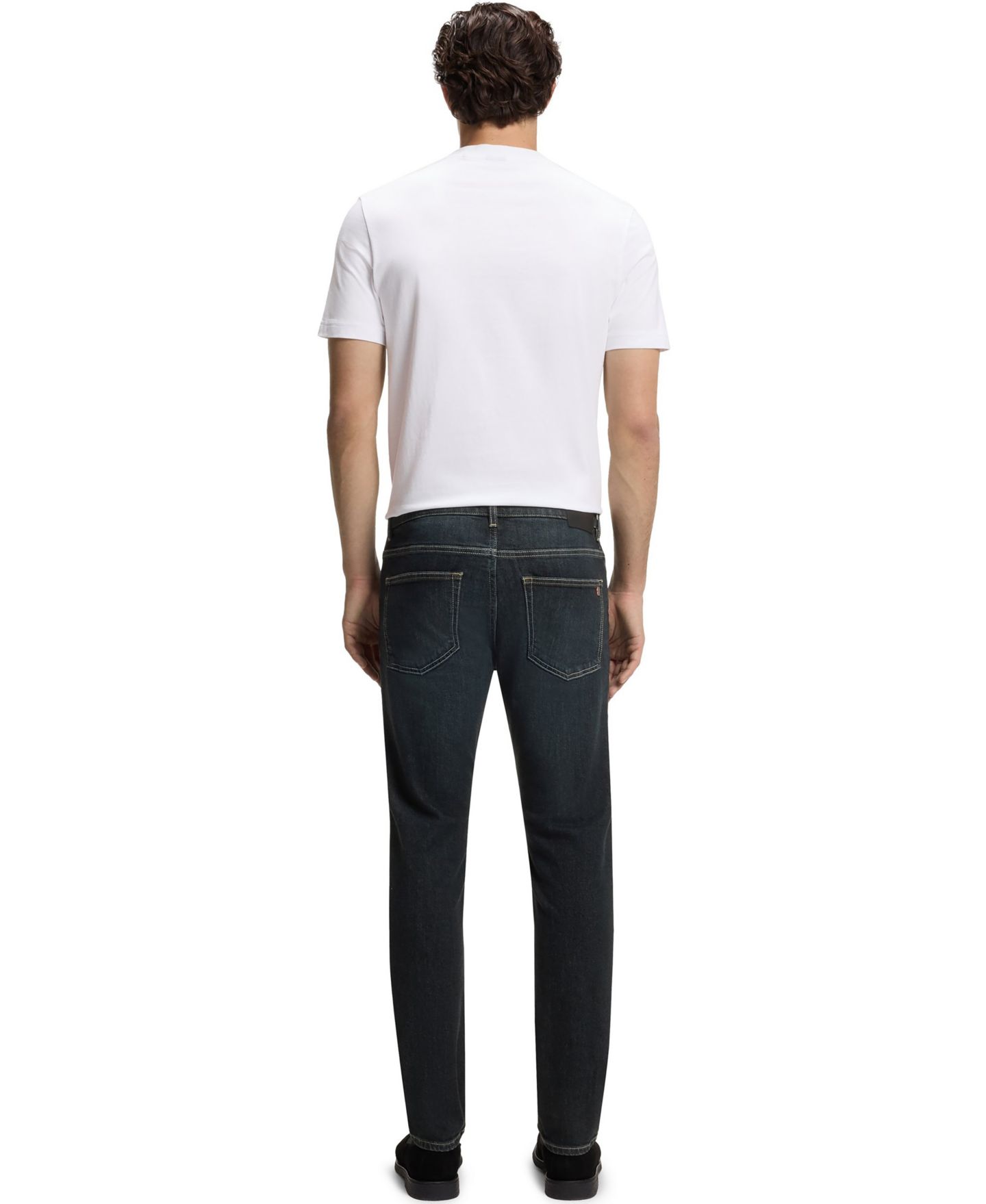 Мужские джинсы Hugo Boss Slim-Fit Contrast Stitching, цвет: Тёмный синий — фото 3