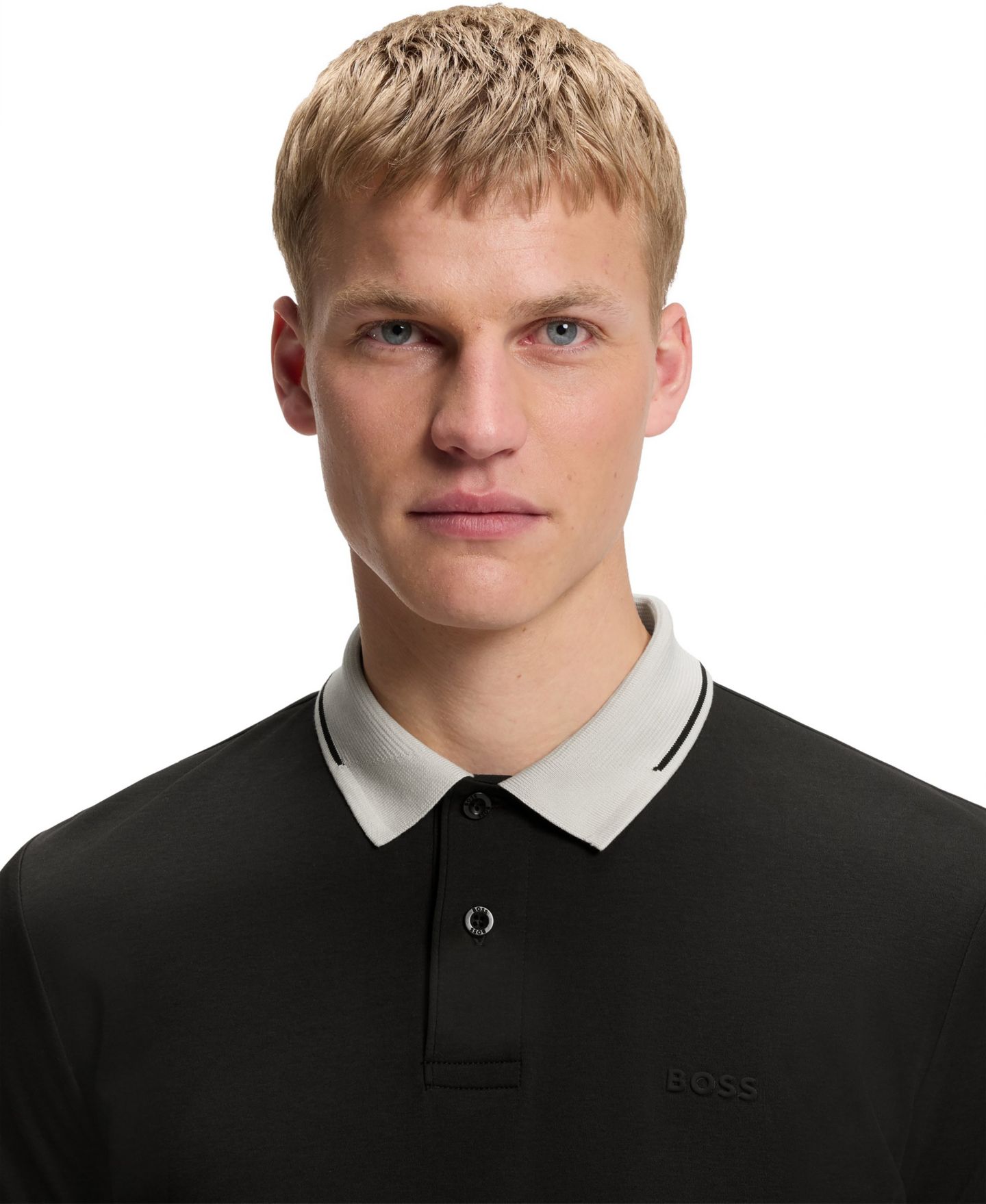 Мужское поло Hugo Boss Slim-Fit Cotton Polo Shirt, цвет: Чёрный — фото 5