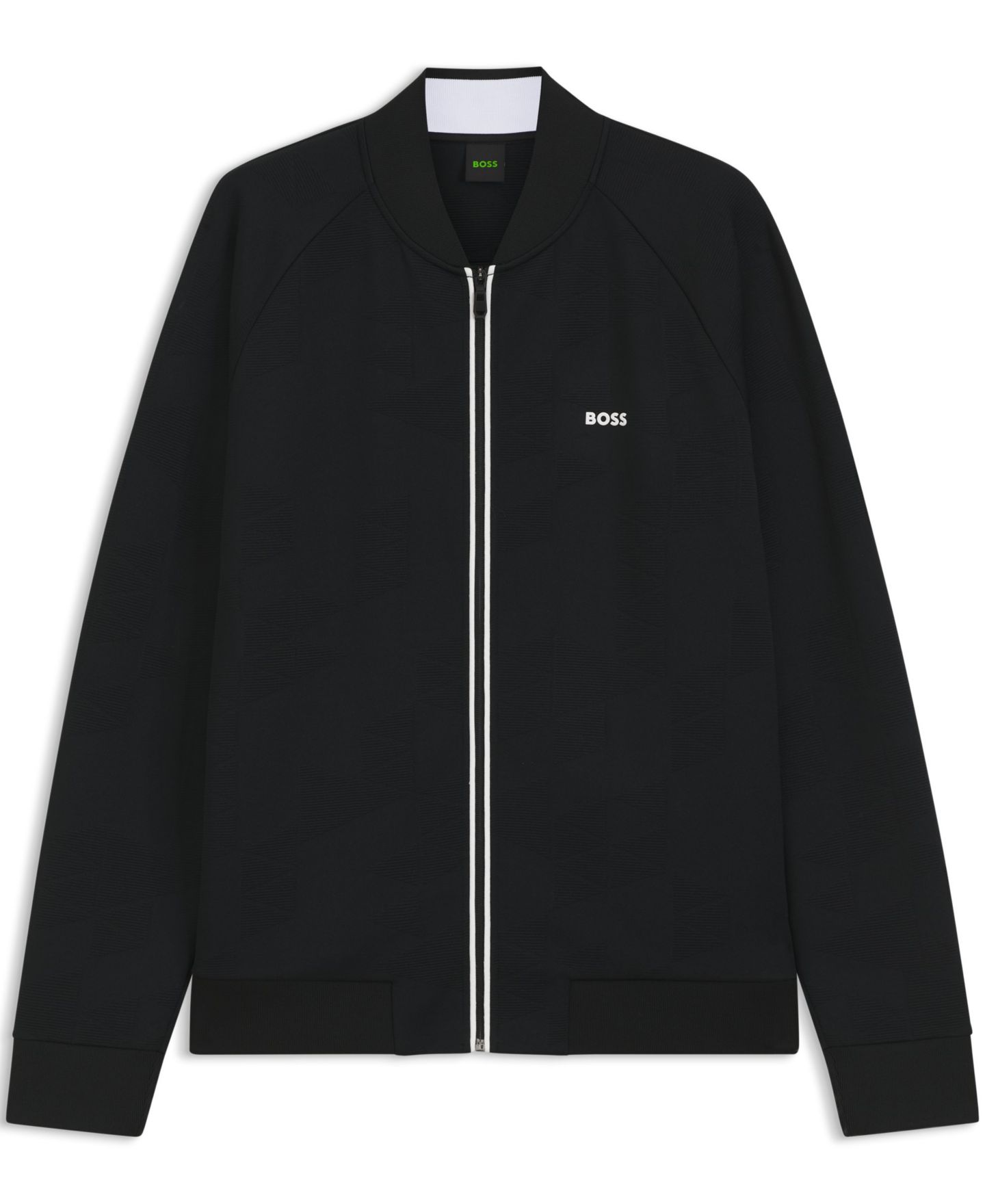Мужская толстовка Hugo Boss Triangle-Jacquard Zip-Up, цвет: Чёрный — фото 2
