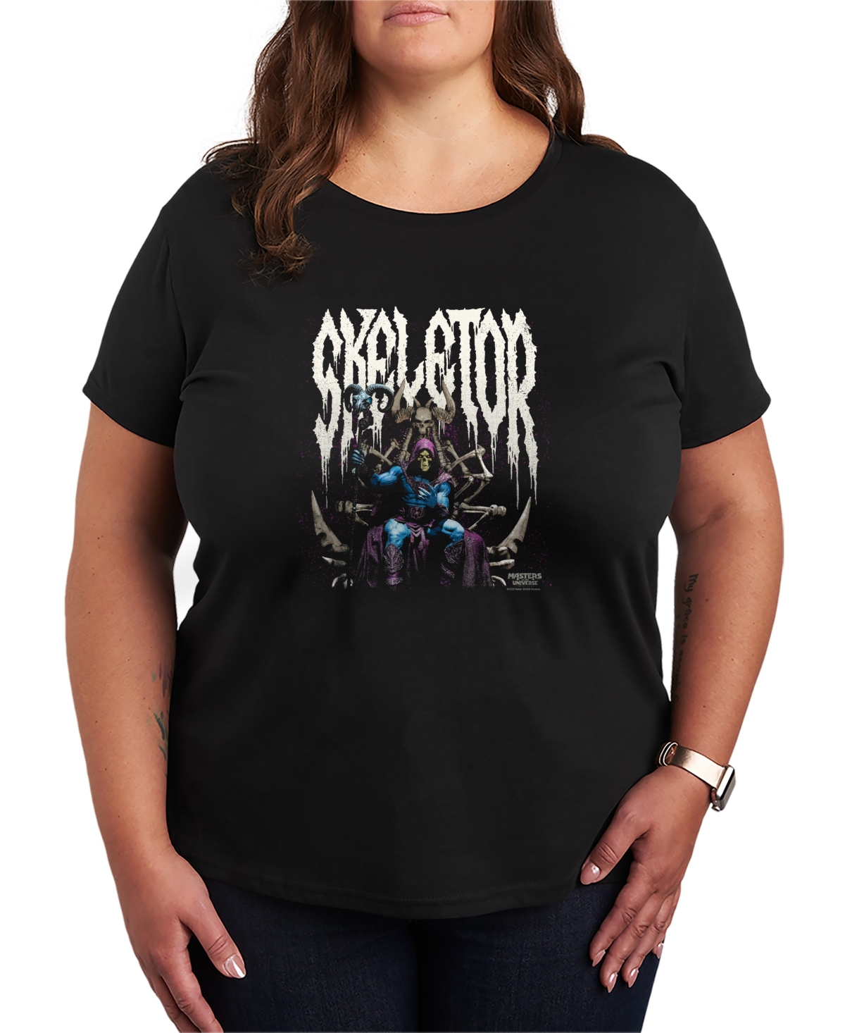Hybrid Apparel Plus Size Masters of the Universe Skeletor Throne Short-Sleeve Graphic T-Shirt - Black