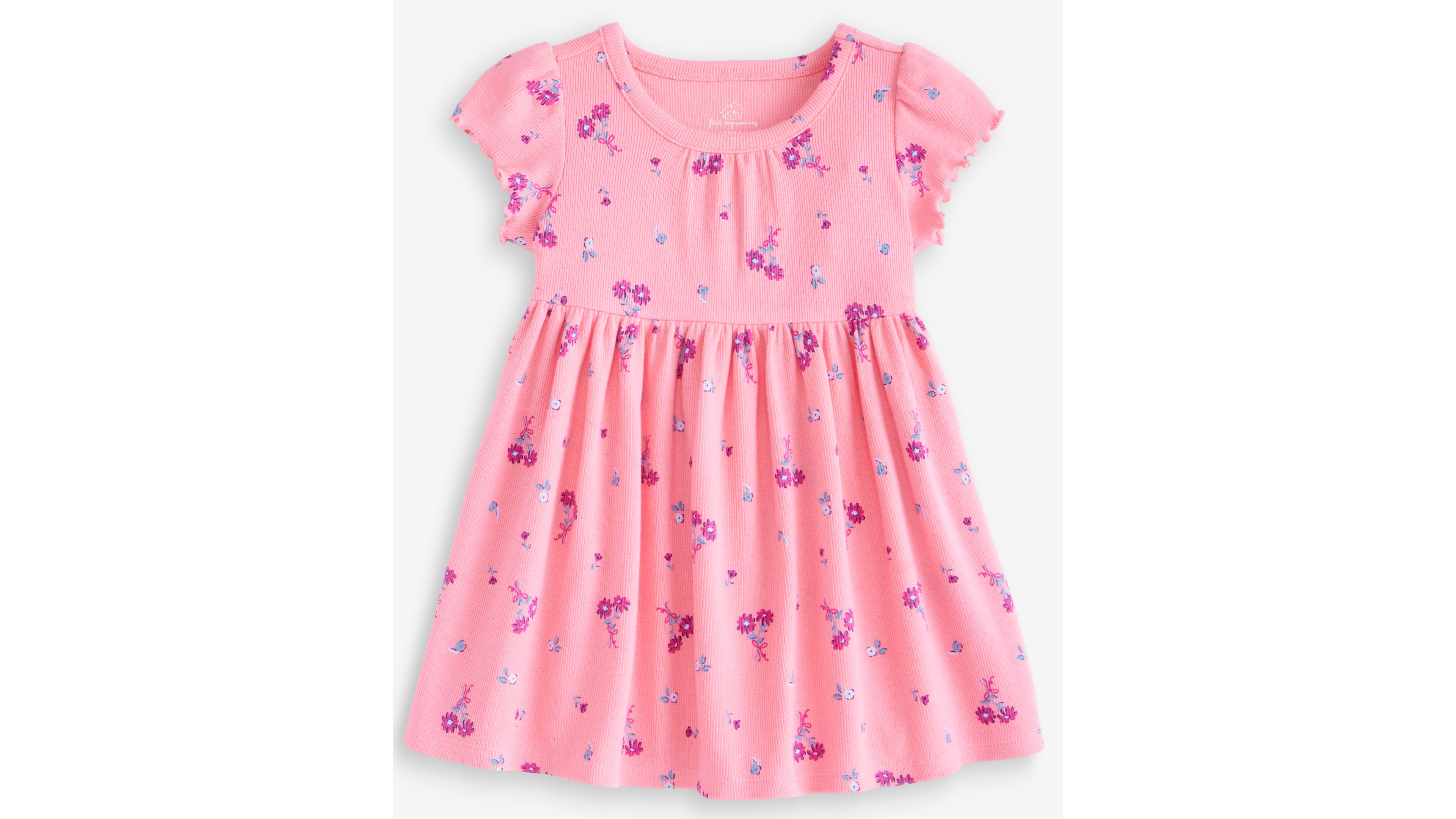 First Impressions Baby Toddler Girls Short Sleeve Floral Print Rib Dress Macys Exclusive