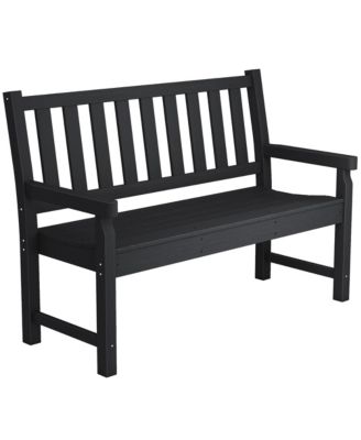 2-Person Outdoor Bench, HDPE Garden Bench for Backyard