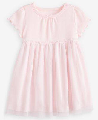 Baby Girls' Short-Sleeve Tulle-Skirt Dress