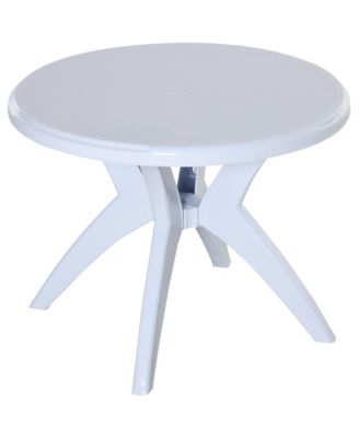 36.25" Round Plastic Patio Table with Umbrella Hole