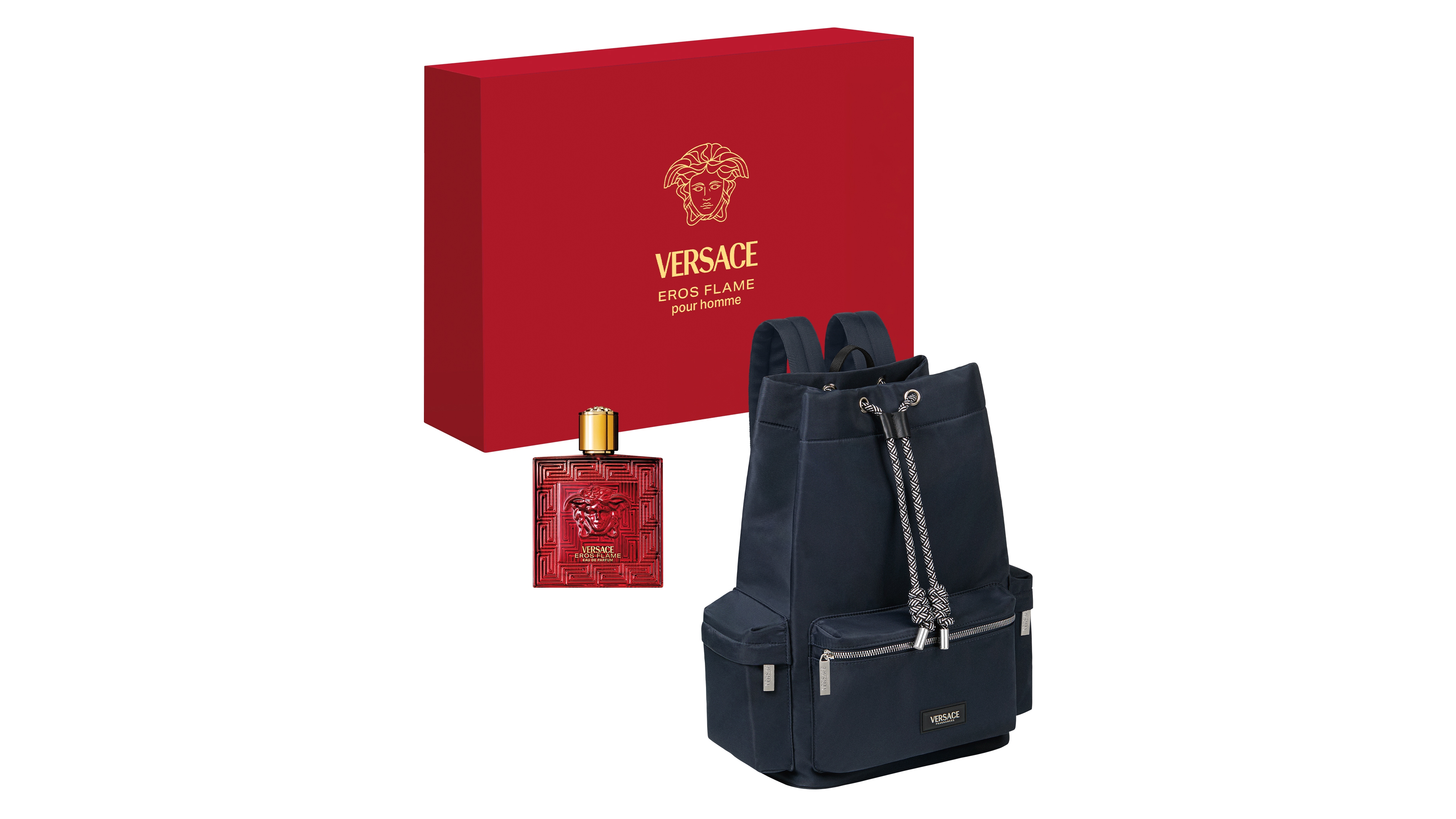Versace 2-Piece Eros Flame Eau de Parfum Summer Set with Backpack