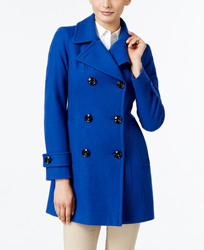 Anne Klein Double-Breasted Peacoat, Only at Macy's - Coats - Women - Macy's