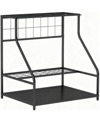 3-Tier Garden Tool Rack: Organize 20+ Tools, Hooks, Shovel, Rake, Rust-Resistant Metal