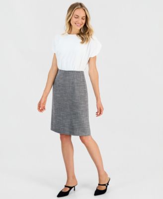 Petite Crewneck Twofer Dress