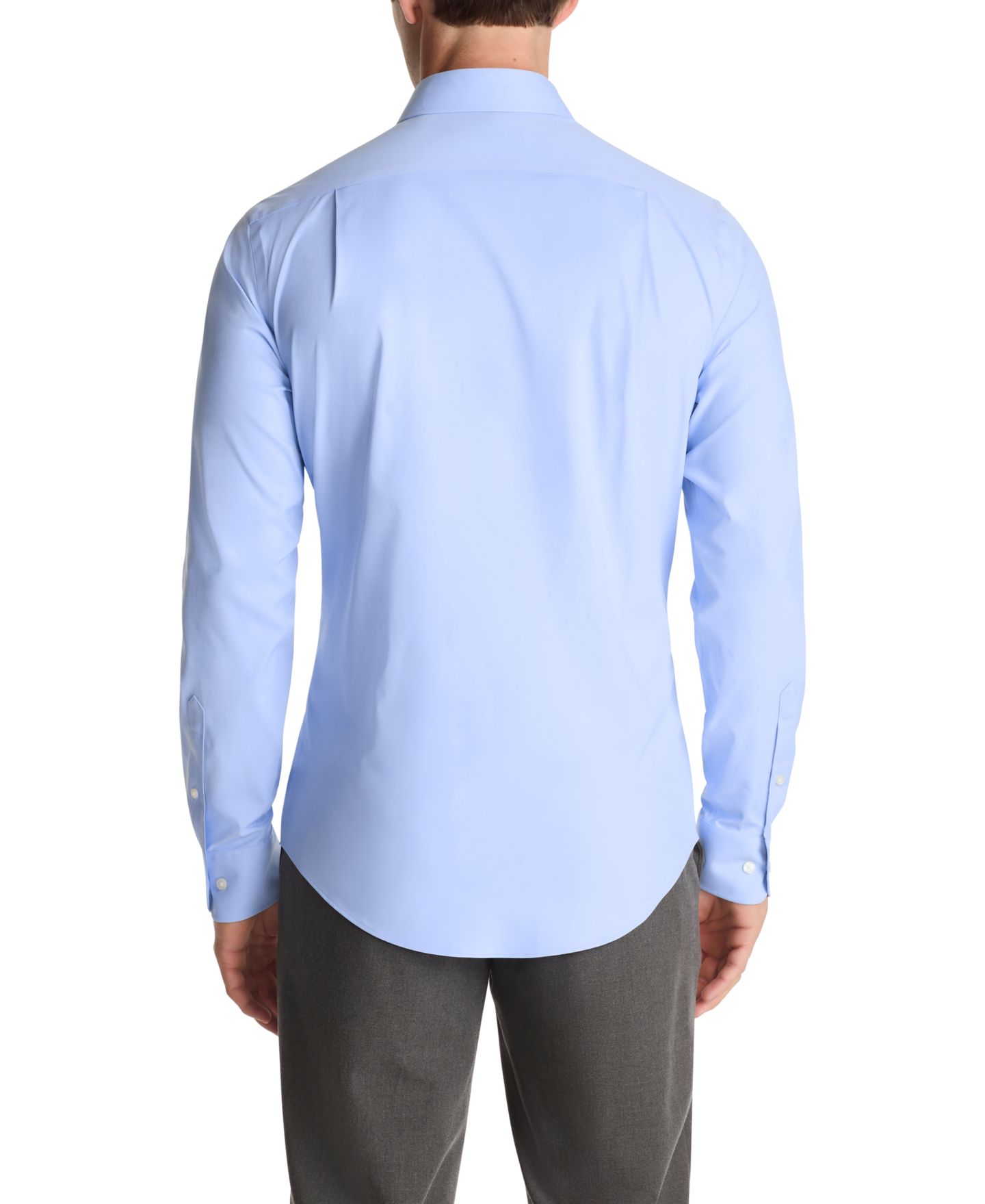 Мужская рубашка Tommy Hilfiger TH Tech Nylon Athletic Fit Dress Shirt, цвет: Синий — фото 2
