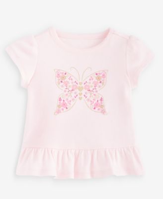 Toddler Girls' 2T-4T Mix & Match Short-Sleeve Butterfly Peplum T-Shirt