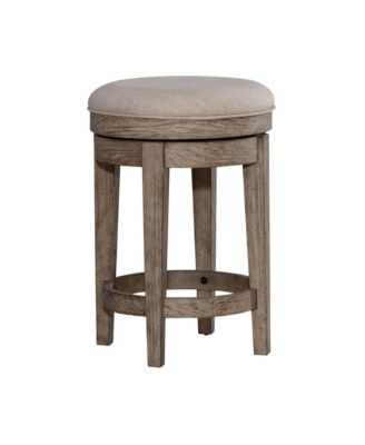 City Scape Upholstered Console Swivel Stool 25" Burnished Beige Oak