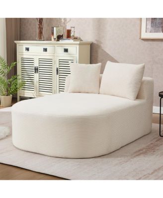 Corduroy Oversized Sleeper Sofa with Wide Seat and Two Pillows, No Assembly Required