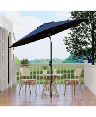 10Feet Outdoor Table Patio Umbrella with Crank Lift and Push Button Tilt for Pool, Deck, Yard, Garden