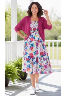 Woman Within Ruffle Plus Size Midi Dresses | Macy's