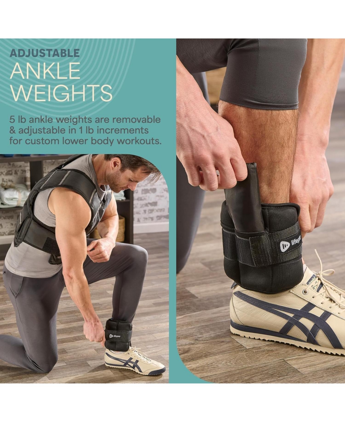 Lifepro 2-in-1 Adjustable Weighted Vest + Ankle Weights (15 & 20lbs)