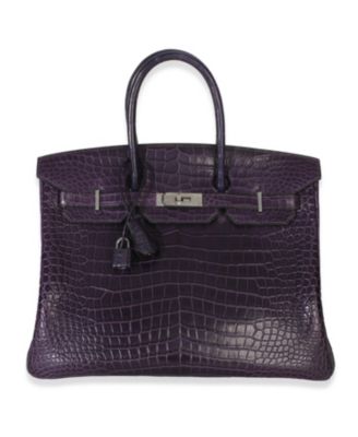 Amethyst Matte Niloticus Crocodile Birkin 35 PHW