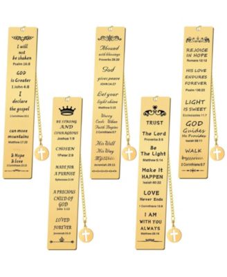 Religious Metal Bookmark Cross Scripture Baptism Gift