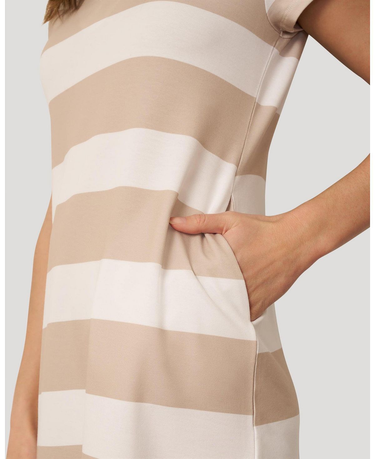 Cable & Gauge Women's Striped Polo Collar Mini Dress view 2 — MAYCSS fashion products