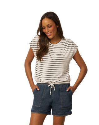 Women's Fine Stripe Tie Bottom Top