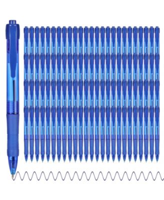 Retractable Ballpoint Pens Soft Grip Ink 100 Pack