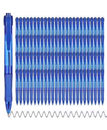 Retractable Ballpoint Pens Soft Grip Ink 100 Pack
