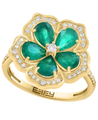 Emerald (1-7/8 ct. t.w.) & Diamond (1/4 ct. t.w.) Ring in 14k Yellow Gold