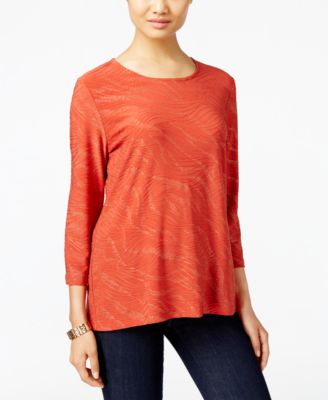 JM Collection - Embellished Jacquard Top