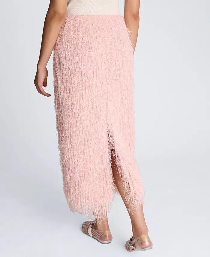Women's Fringed Knit Pull-On Midi Skirt - thumbnail 7