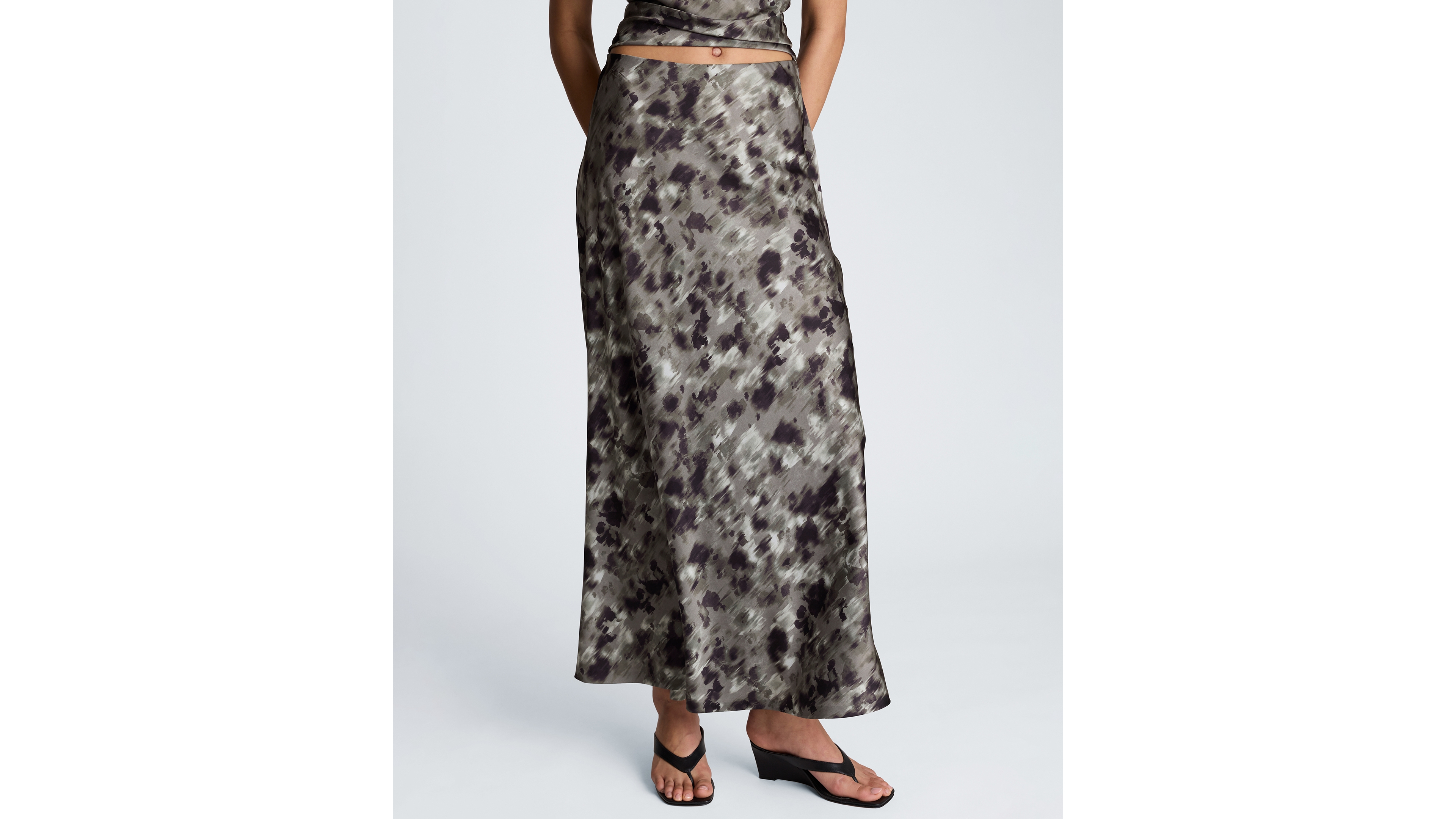 Kenneth Cole Women's Printed Flared Maxi Skirt