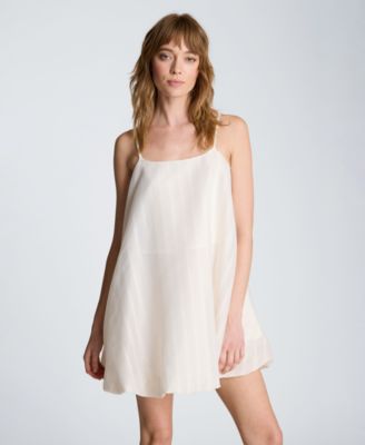 Women's Scoop Neck Bubble Hem Mini Dress