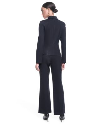 Karl Lagerfeld Paris Womens Cropped Collared Neck Jacket Mid Rise Woven Pants