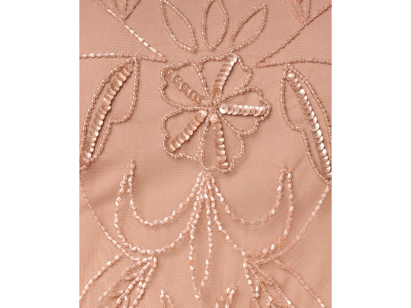 Женские платья Adrianna Papell Beaded Blouson Boat Neck Gown, цвет: Розовый золотой — фото 4