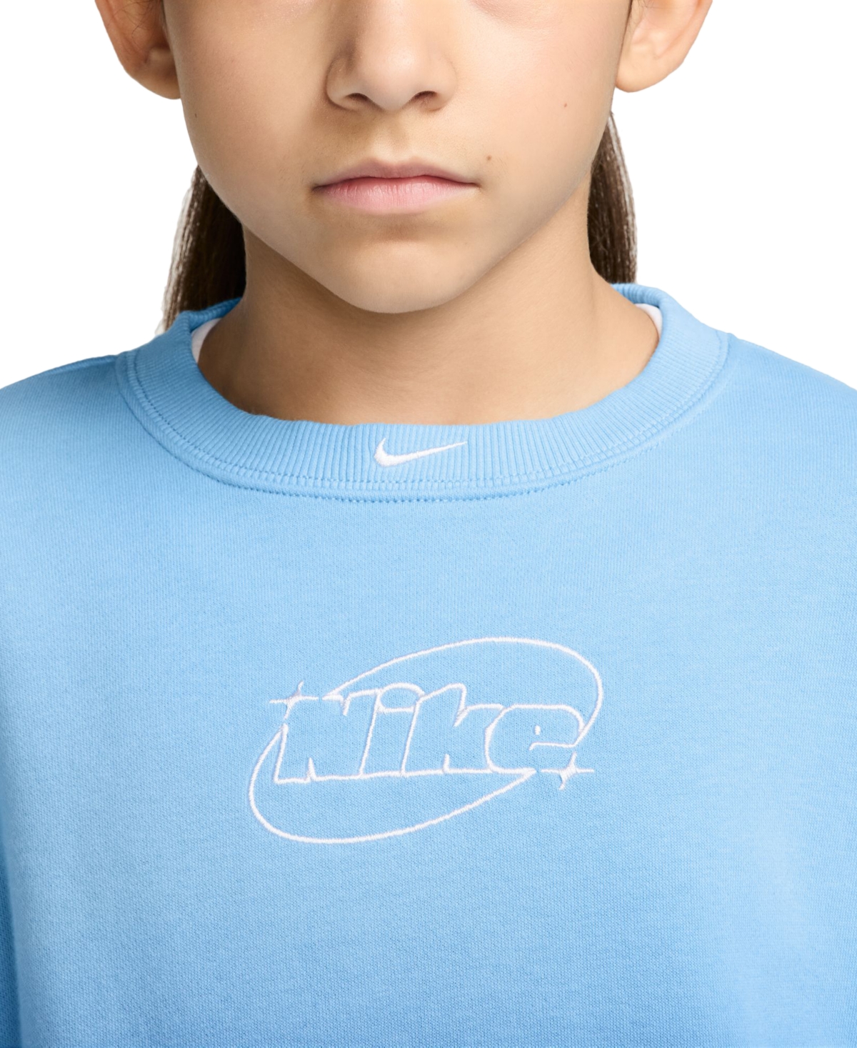 Nike Sportswear Studio Girls' 7-16 Fleece Boxy Crewneck Sweatshirt