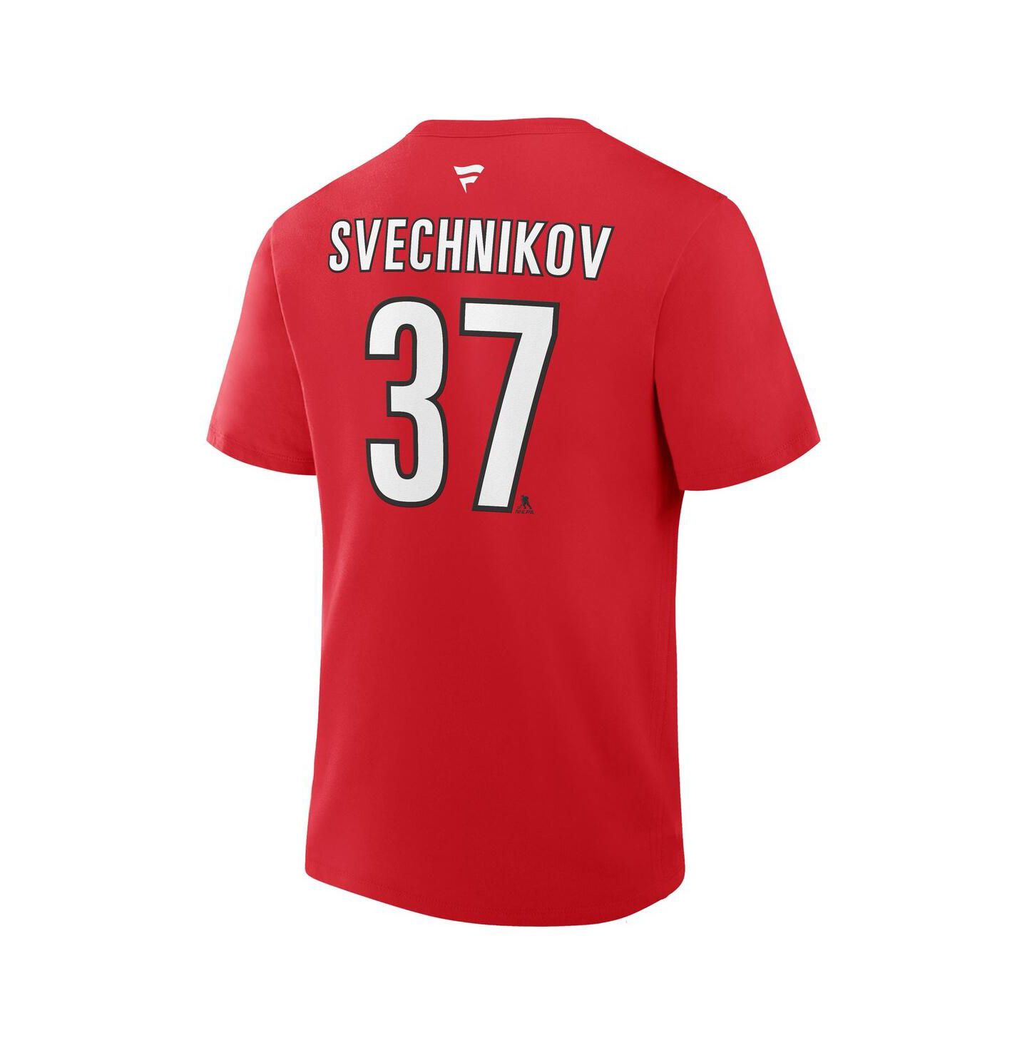Мужская футболка Fanatics Andrei Svechnikov Red Carolina Hurricanes Authentic Stack Name & Number — фото 2