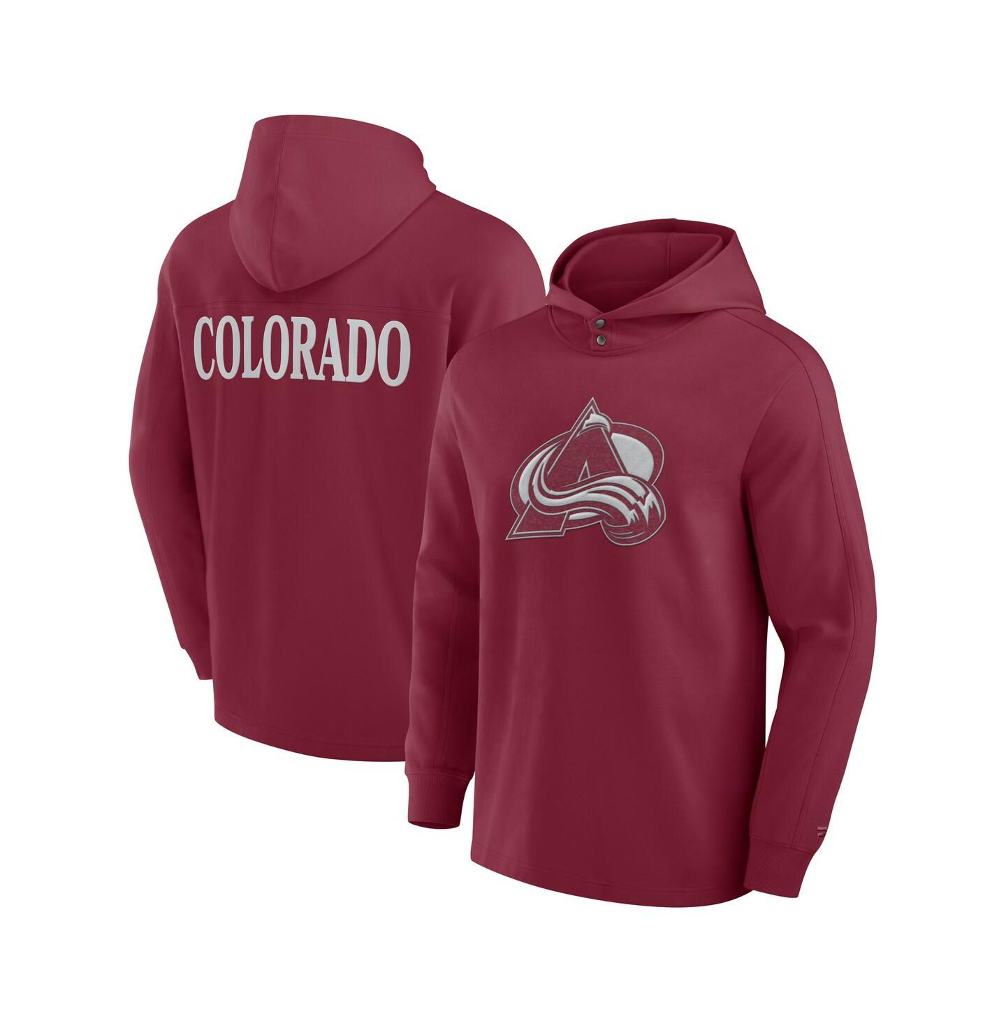 Мужское худи Fanatics Burgundy Colorado Avalanche Elements Blaze Tri-Blend Long Sleeve T-Shirt — фото 1