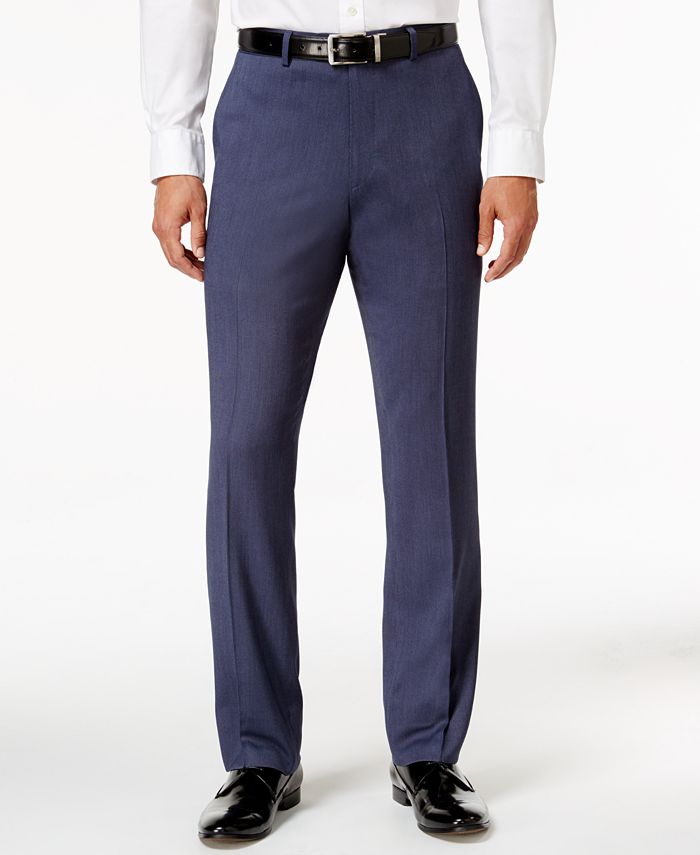 Perry Ellis Portfolio Men's Slim-Fit Blue Shadow Striped Suit - Macy's