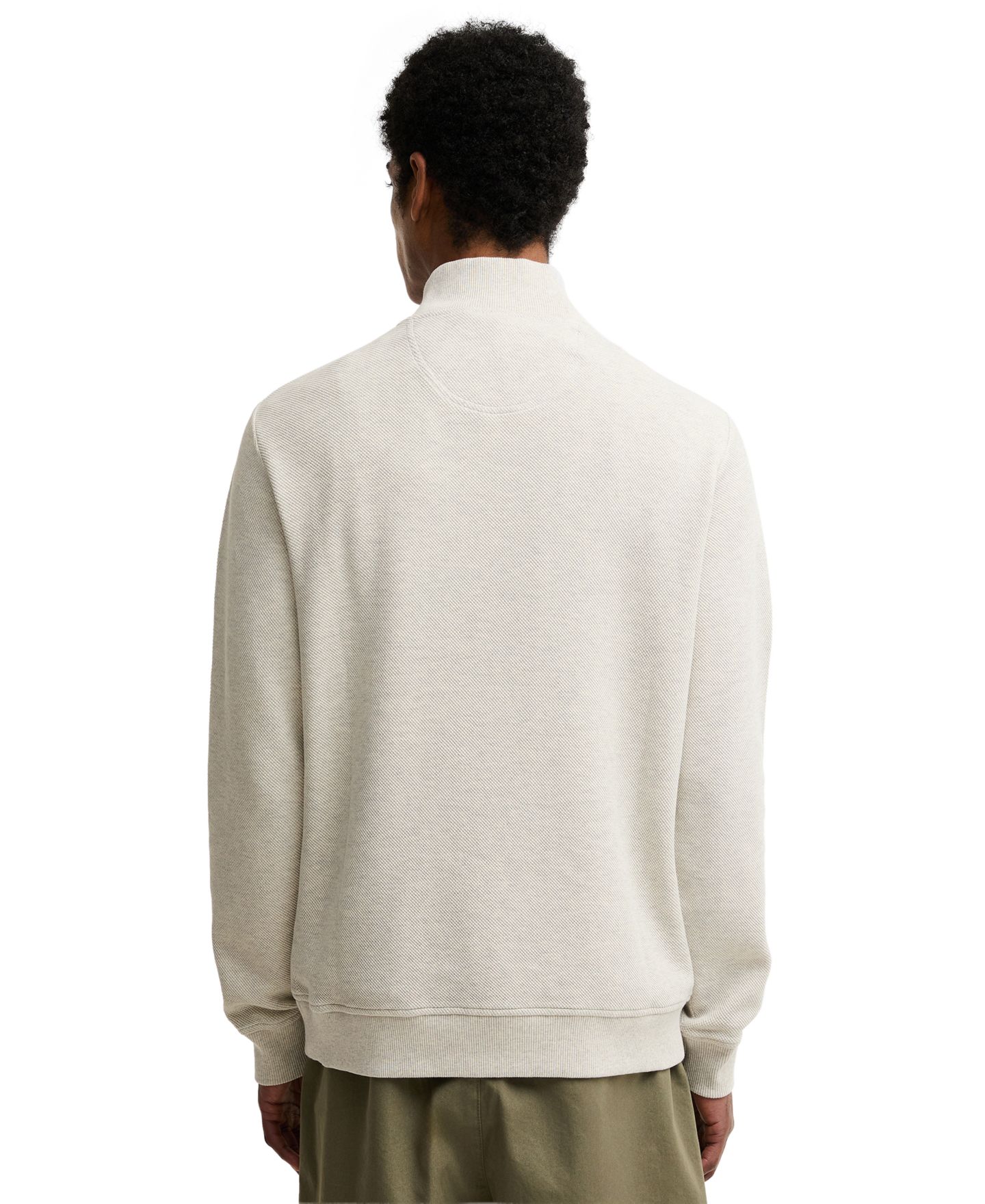 Мужской свитшот Barbour Ravensworth Tailored-Fit Half-Zip, цвет: Экрю меланжевый — фото 4
