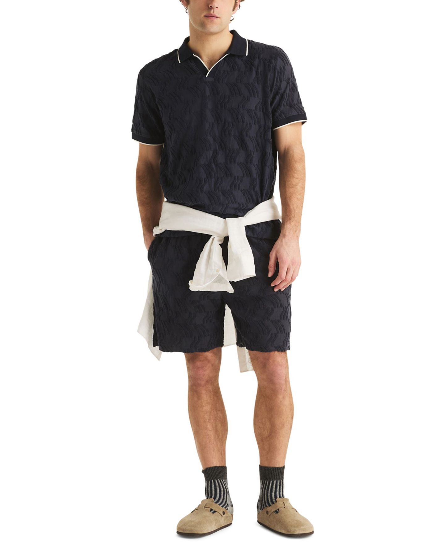 Мужское поло Nautica Cotton Knit Classic-Fit Polo Shirt, цвет: Тёмно-синий — фото 2