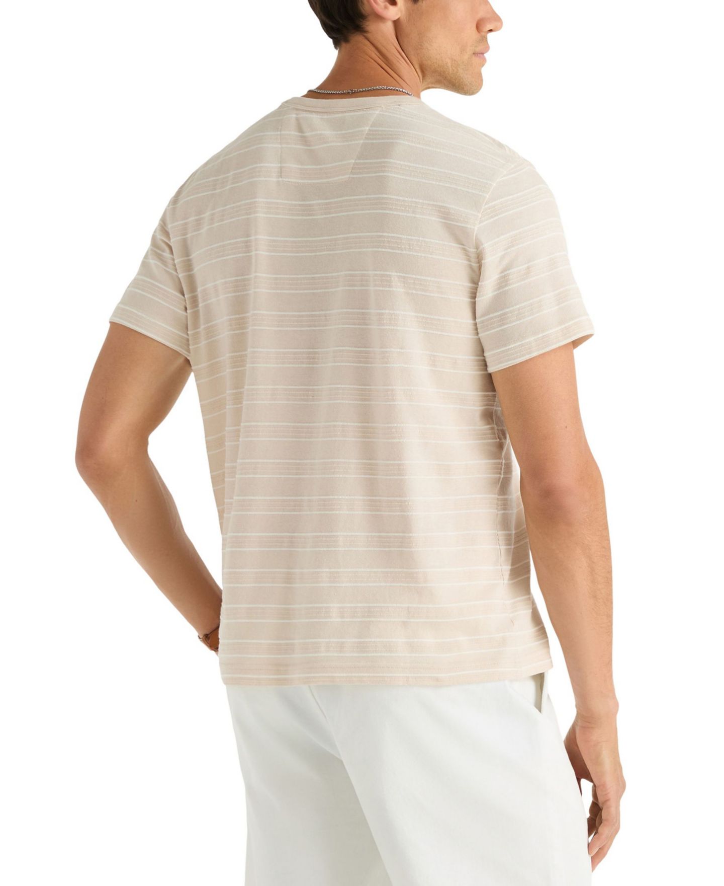 Мужская футболка Nautica Classic-Fit Short-Sleeve, цвет: Серо-бежевый — фото 4