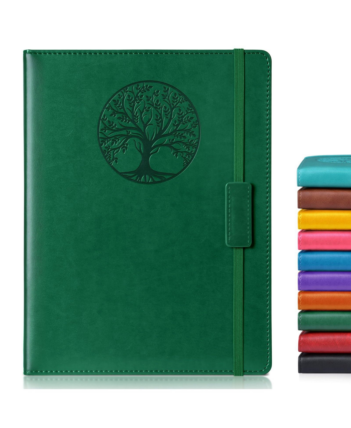 Gnuadz Lined Journal Notebook Hardcover Leather Ruled Writing Diary - Green b5-sized lined pages