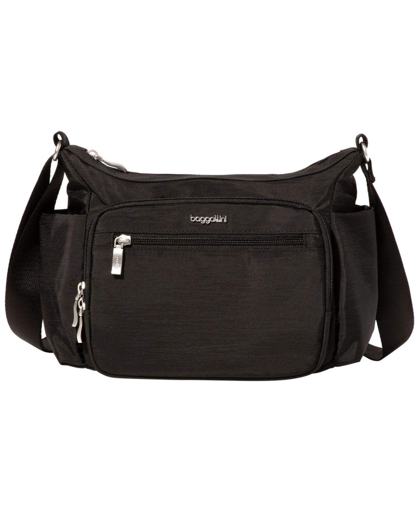 Женская сумка Baggallini Crosstown Small Hobo Crossbody Handbag, цвет: Чёрный — фото 1